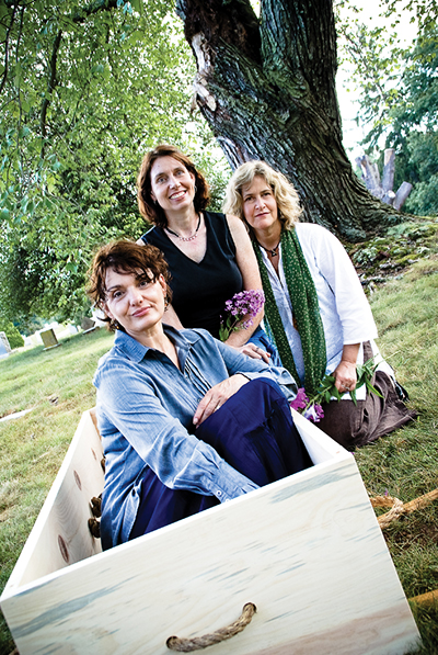 Kim Zorn of the Green Casket Company, Carol Motley of Bury Me Naturally and Caroline Yongue, a Buddhist minister who runs the Center for End of Life Transitions.